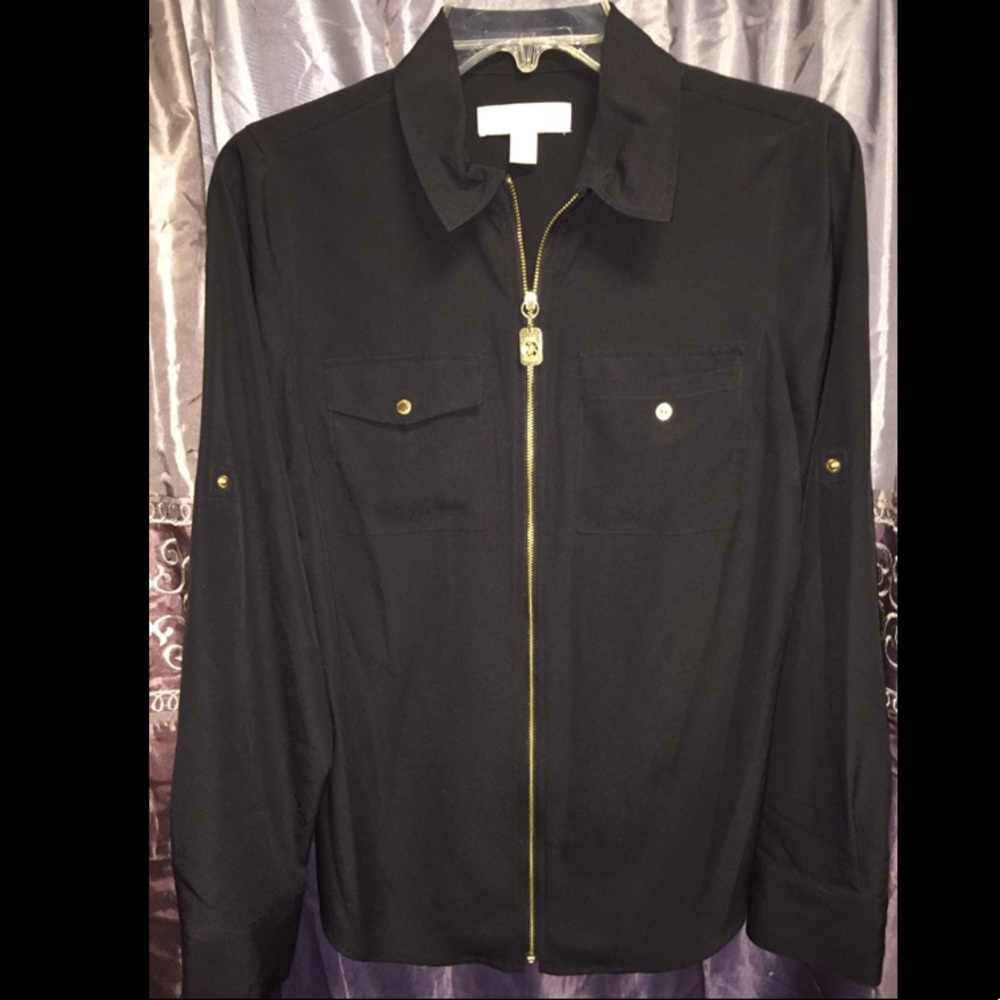 Michael kors zip up blouse